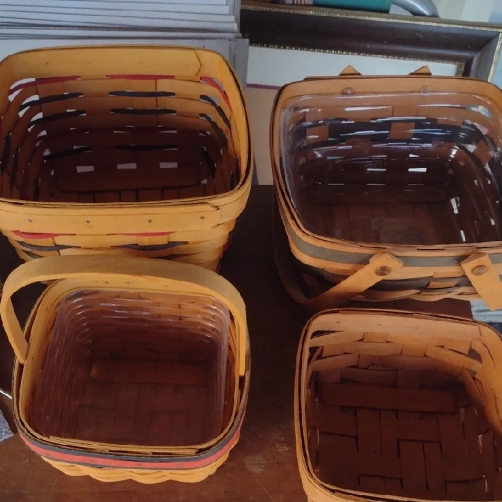 Set of Four Longaberger Woven Baskets